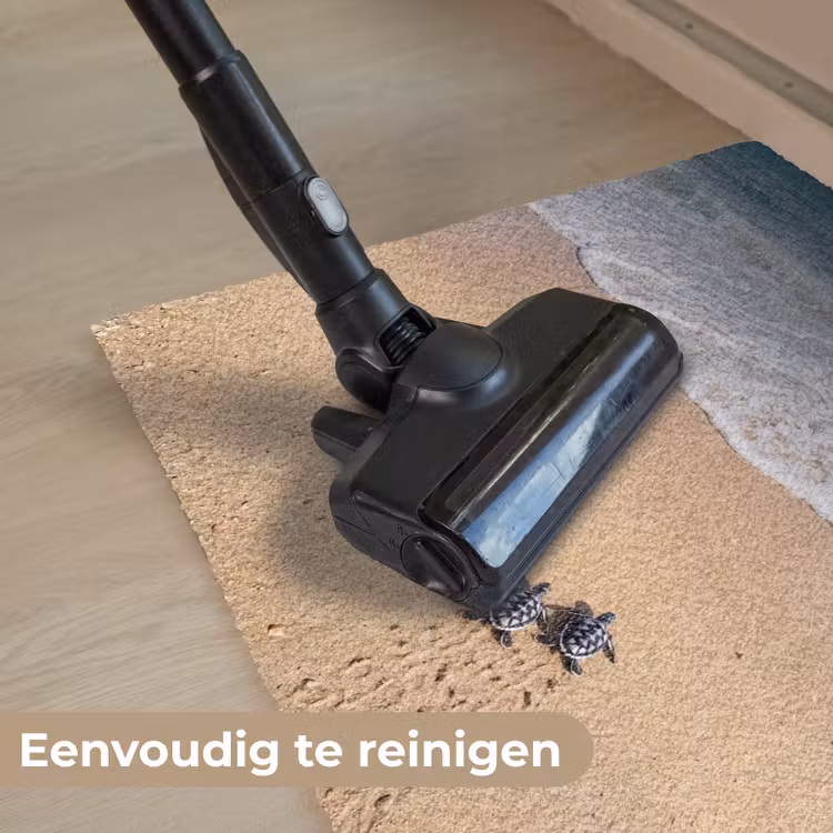 Schildpad - Jong - Strand - Oceaan - Blauw Deurmat klein -reinigen_NL