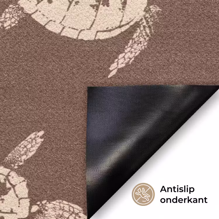 Schildpadden - Patroon - Bruin - Beige Deurmat klein -antislip_NL