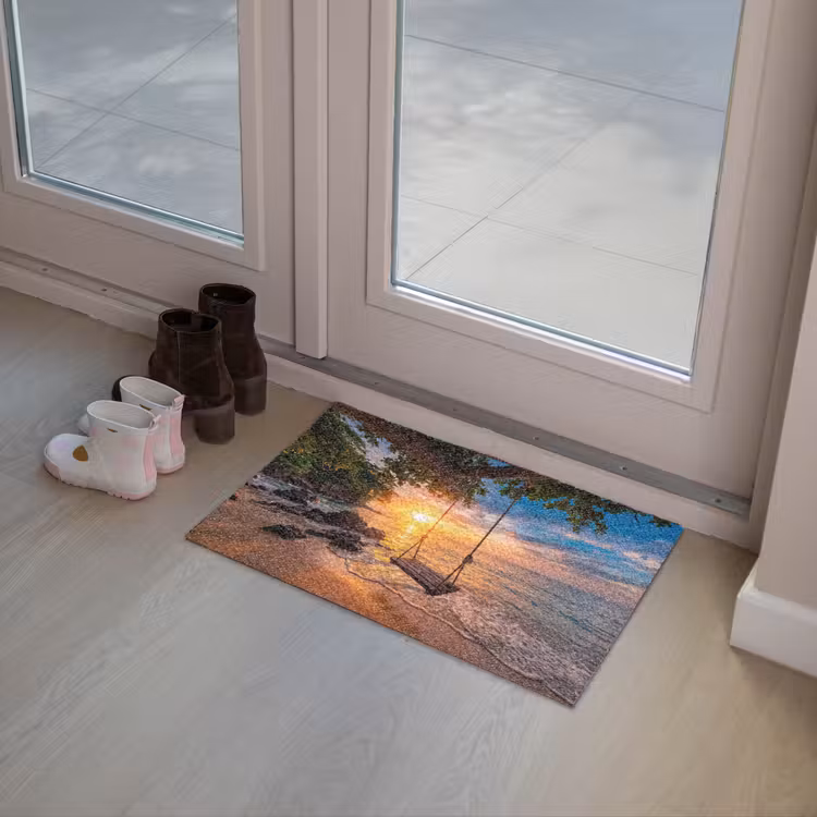 Schommel - Strand - Zonsondergang - Natuur - Oranje Deurmat klein -sfeer3
