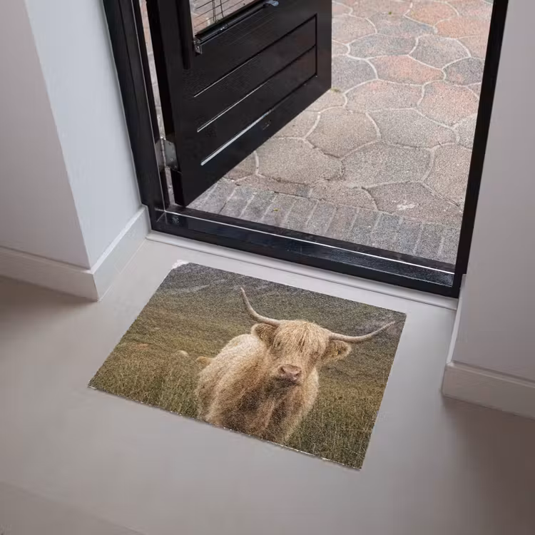 Schotse hooglander - Bergen - Grasveld Deurmat klein -sfeer5