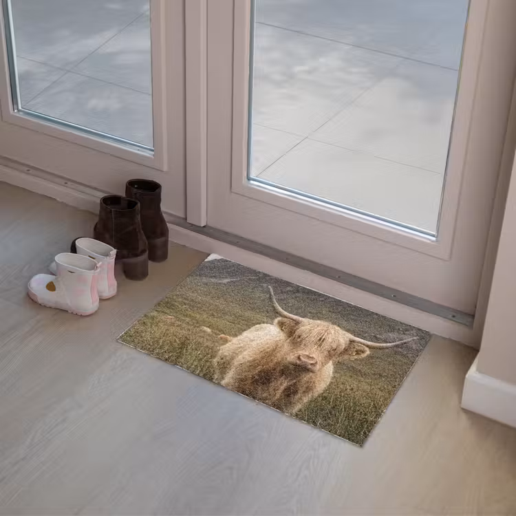 Schotse hooglander - Bergen - Grasveld Deurmat klein -sfeer3