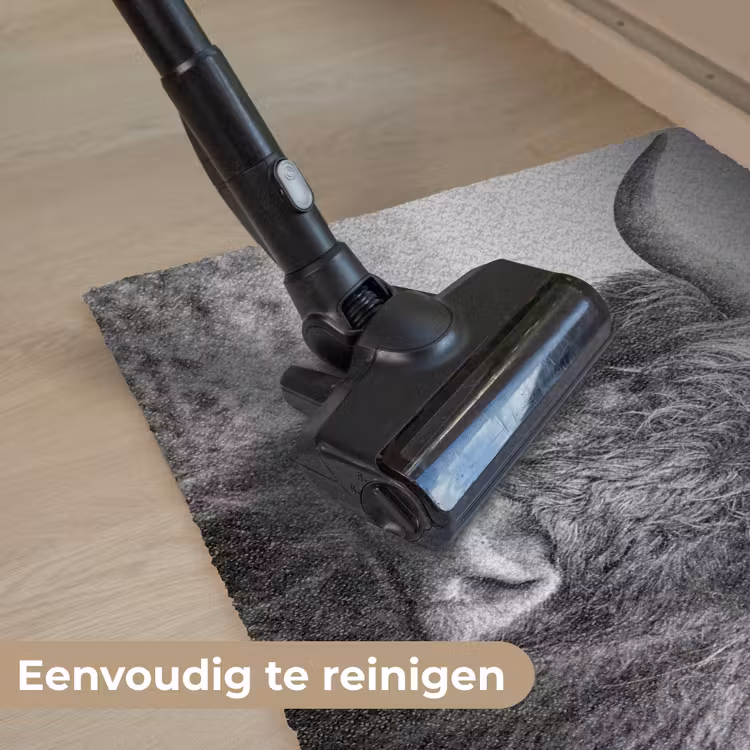 Schotse hooglander - Zwart - Wit - Gras Deurmat klein -reinigen_NL