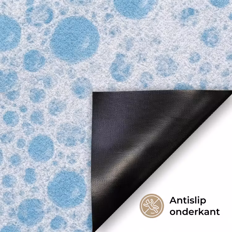 Schuim - Bubbels - Blauw Deurmat klein -antislip_NL