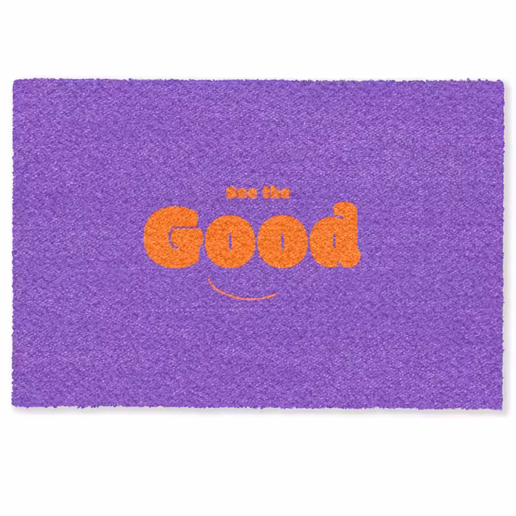 See the good - Oranje - Paars - Smiley Deurmat klein -zkaufland3d