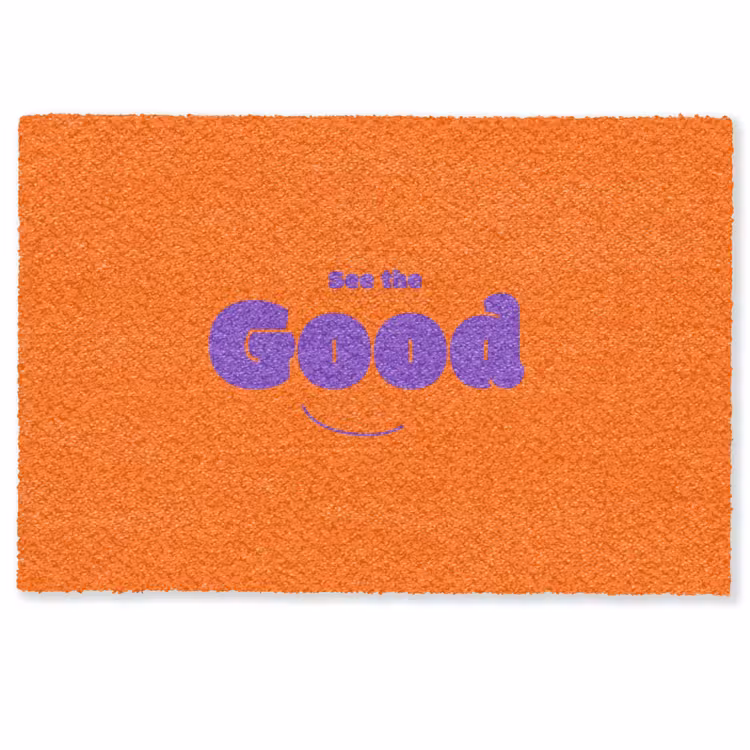 See the good - Paars - Oranje - Smiley Deurmat klein -zkaufland3d