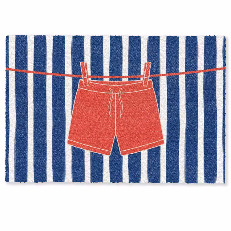 Shorts - Waslijn - Zomer - Illustratie - Rood Deurmat klein -zkaufland3d