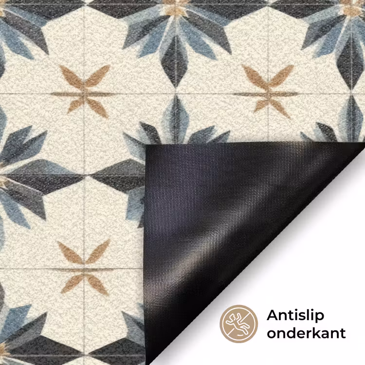 Sierlijk - Ornament - Blauw Deurmat klein 898 -antislip_NL