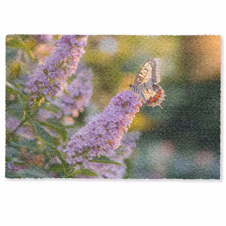 Sierlijke - Vlinder - Paarse - Bloemen Deurmat klein -zkaufland3d