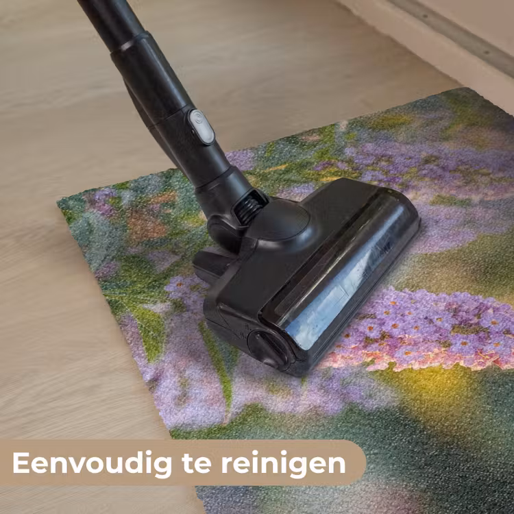 Sierlijke - Vlinder - Paarse - Bloemen Deurmat klein -reinigen_NL