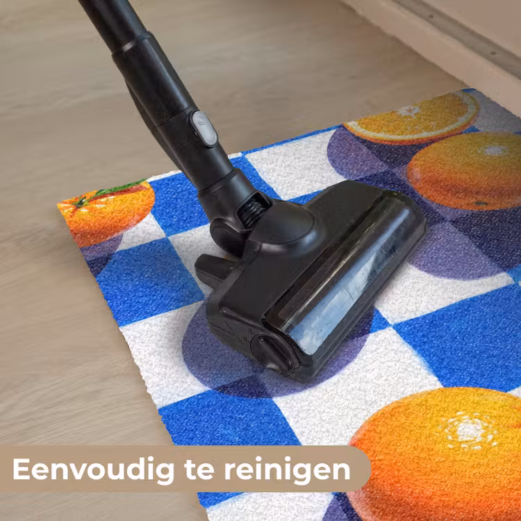 Deurmat - Sinaasappel - Geruit - Eten - Sinaasappel - Geruit - Eten Deurmat klein