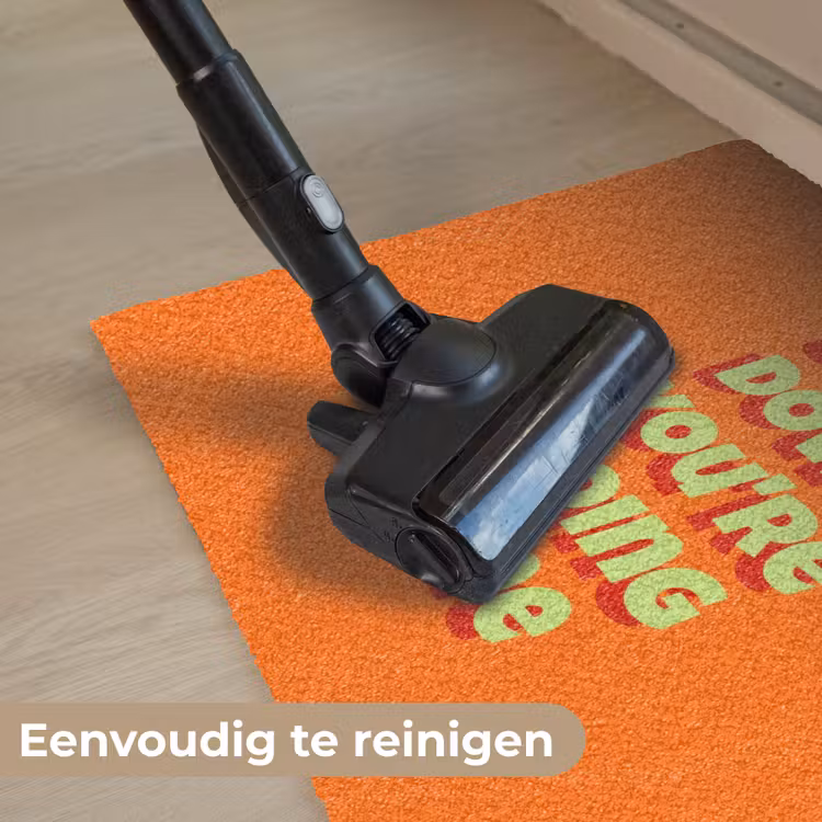 Slow down you're doing fine - Oranje - Simple Deurmat klein -reinigen_NL