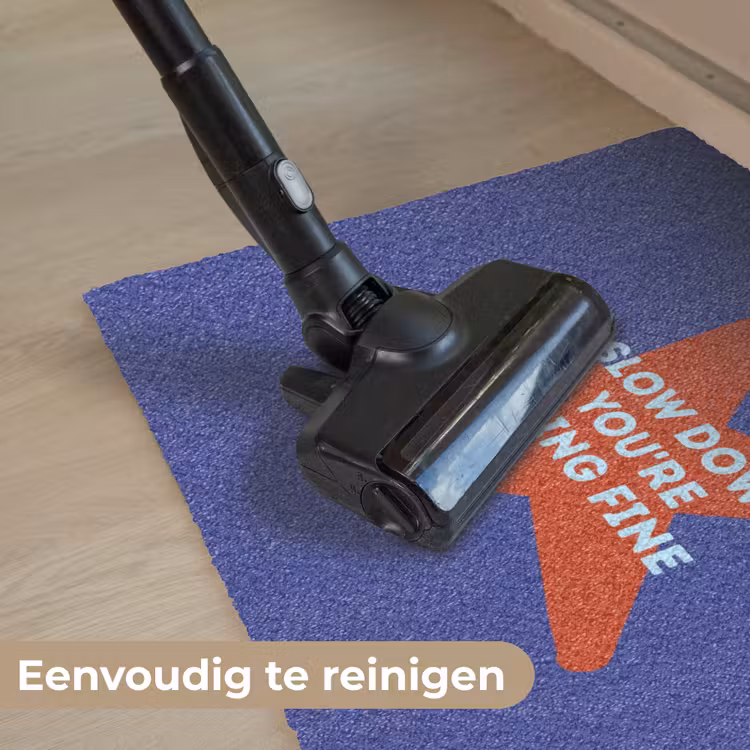 Slow down you're doing fine - Ster - Blauw Deurmat klein -reinigen_NL