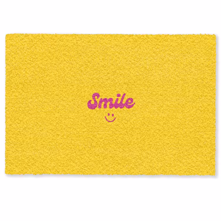 Smile - Geel - Roze Deurmat klein -zkaufland3d