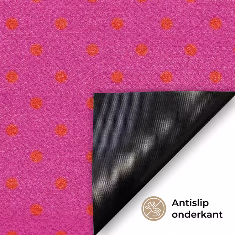 Smile - Stippen - Roze Deurmat klein -antislip_NL
