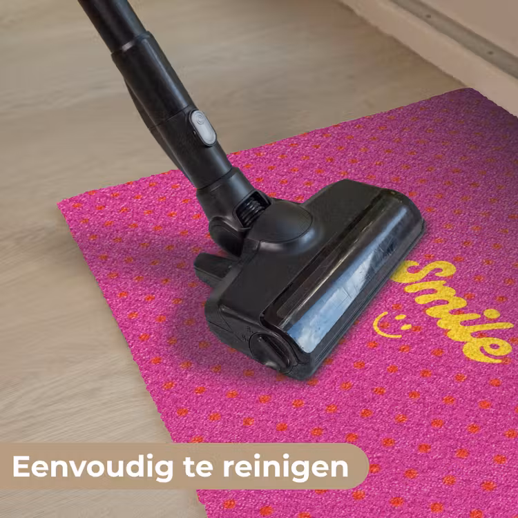 Smile - Stippen - Roze Deurmat klein -reinigen_NL