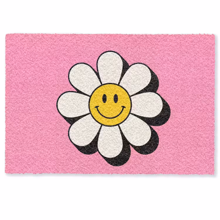 Smiley - Bloem - Roze Deurmat klein -zkaufland3d