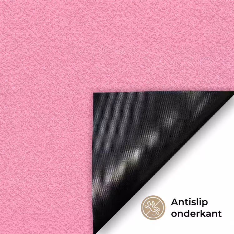 Smiley - Bloem - Roze Deurmat klein -antislip_NL