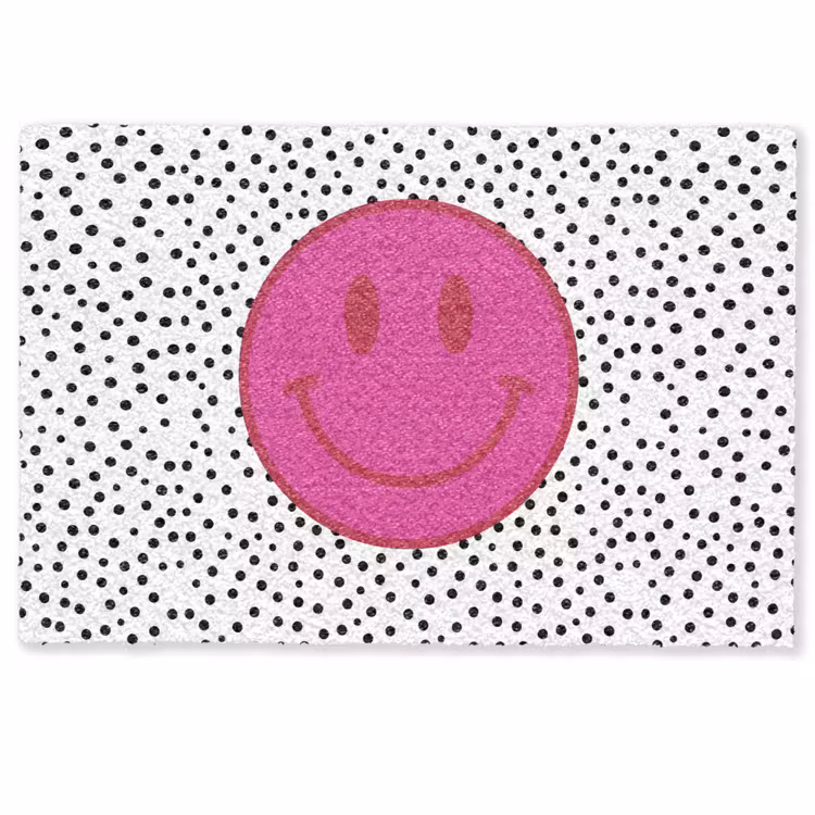 Smiley - Roze - Stippen Deurmat klein -zkaufland3d