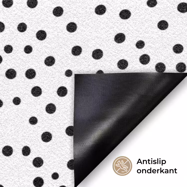 Smiley - Roze - Stippen Deurmat klein -antislip_NL
