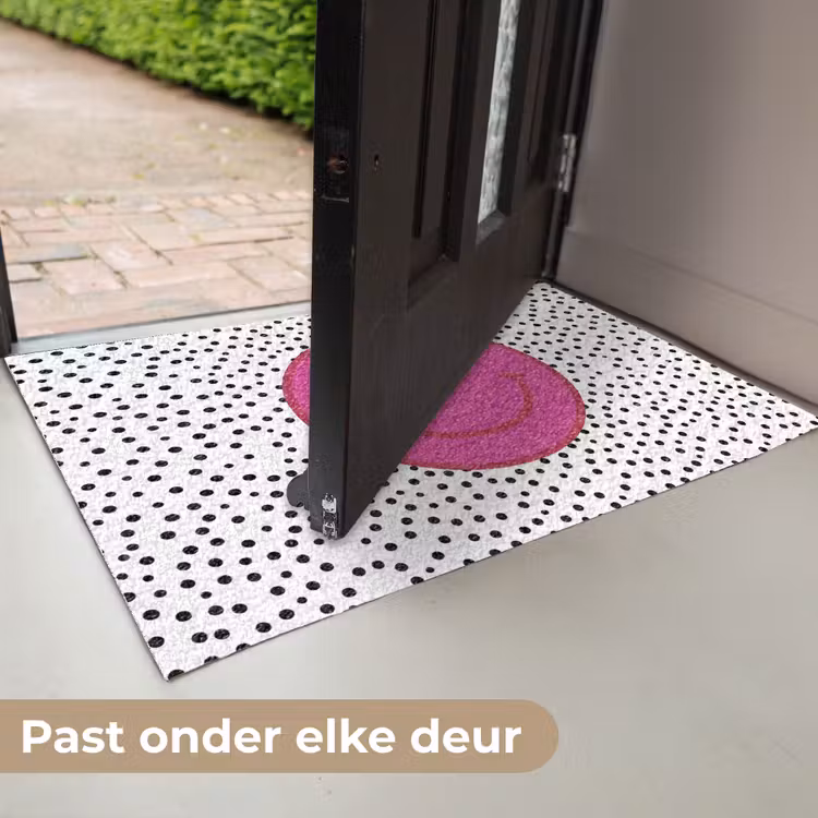 Smiley - Roze - Stippen Deurmat klein -USP_NL