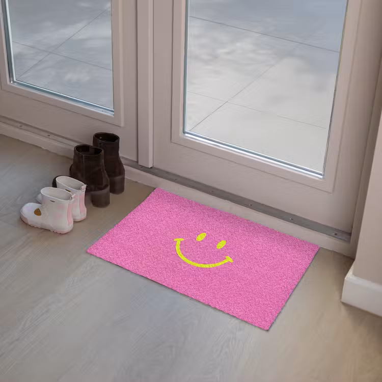 Smiley - Vrolijk - Roze Deurmat klein -sfeer3