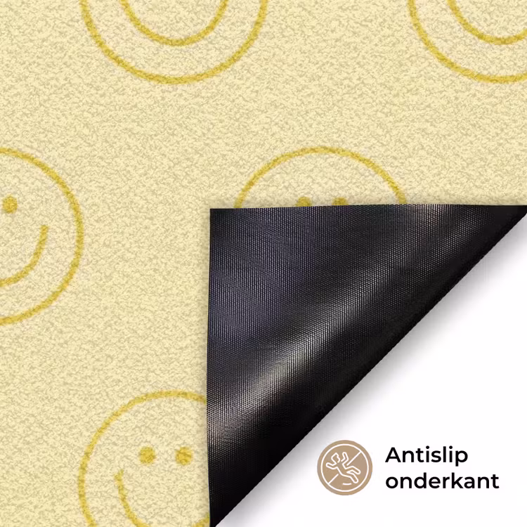 Smileys - Patroon - Retro - Zachtgeel Deurmat klein 898 -antislip_NL
