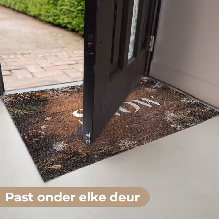 Sneeuw - Houtlook - Quote - Let it snow Deurmat klein -USP_NL