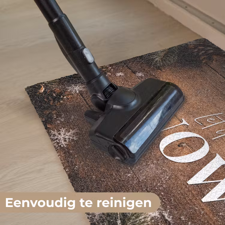 Sneeuw - Houtlook - Quote - Let it snow Deurmat klein -reinigen_NL