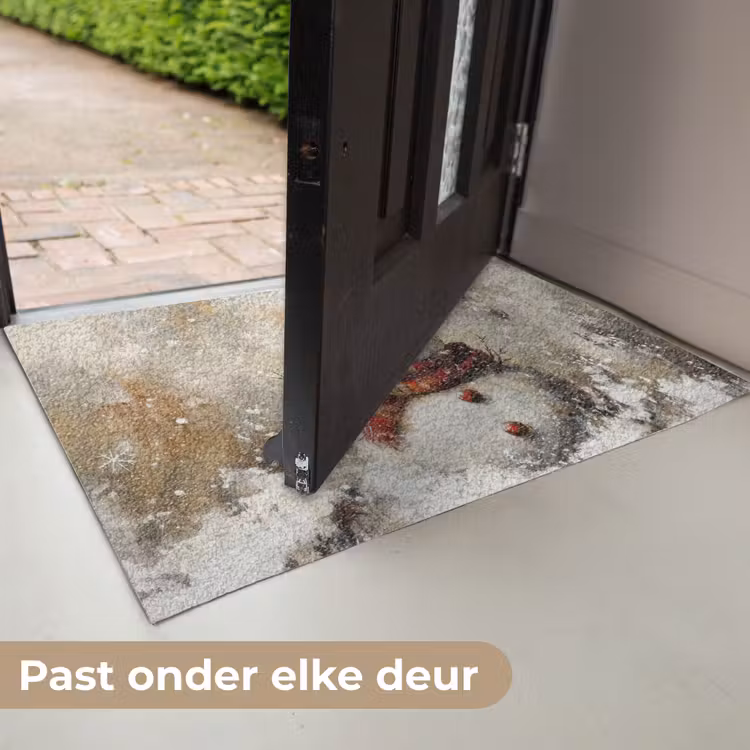 Sneeuwpop - Winter - Sneeuw - Beige Deurmat klein -USP_NL
