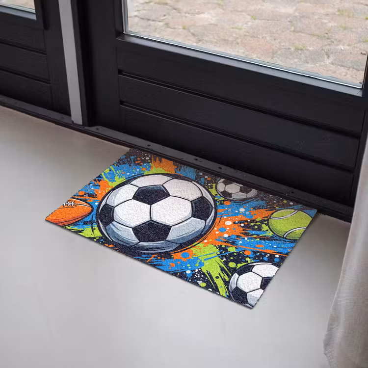 Sport - Ballen - Kleurrijk Deurmat klein -sfeer2