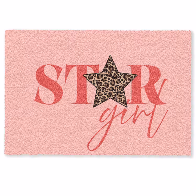 Star girl - Roze - Panter - Ster Deurmat klein -zkaufland3d