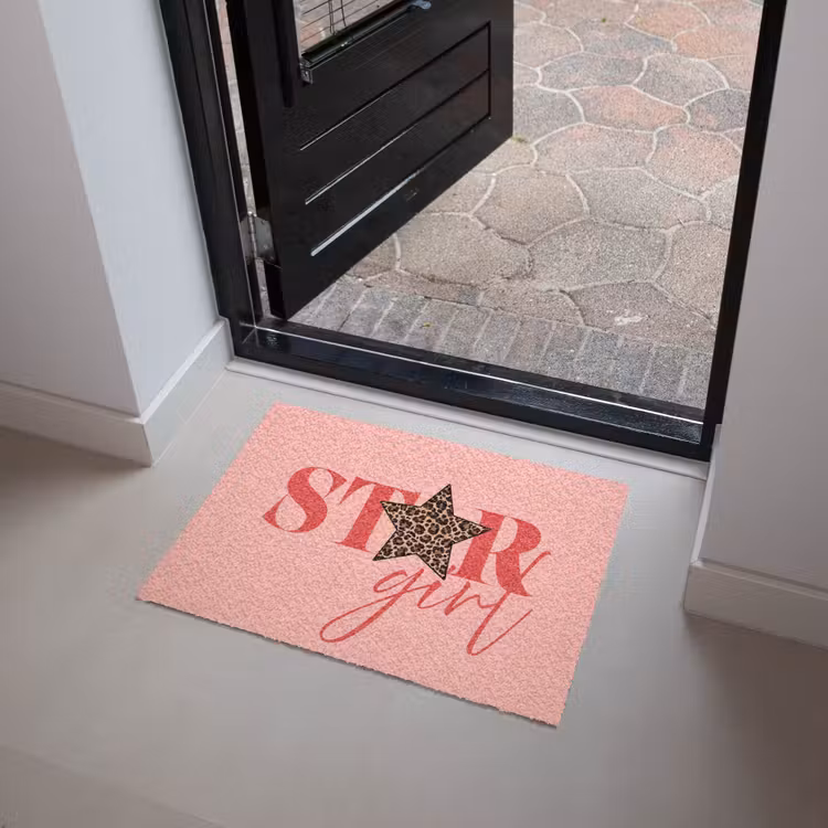 Star girl - Roze - Panter - Ster Deurmat klein -sfeer5