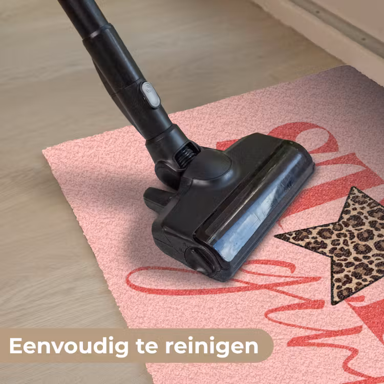 Star girl - Roze - Panter - Ster Deurmat klein -reinigen_NL