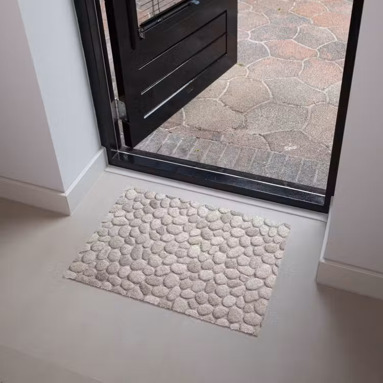 Steen - Kiezel - Natuur - Minimalistisch - Beige Deurmat klein -sfeer5
