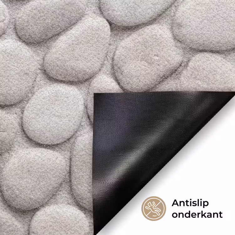 Steen - Kiezel - Natuur - Minimalistisch - Beige Deurmat klein -antislip_NL