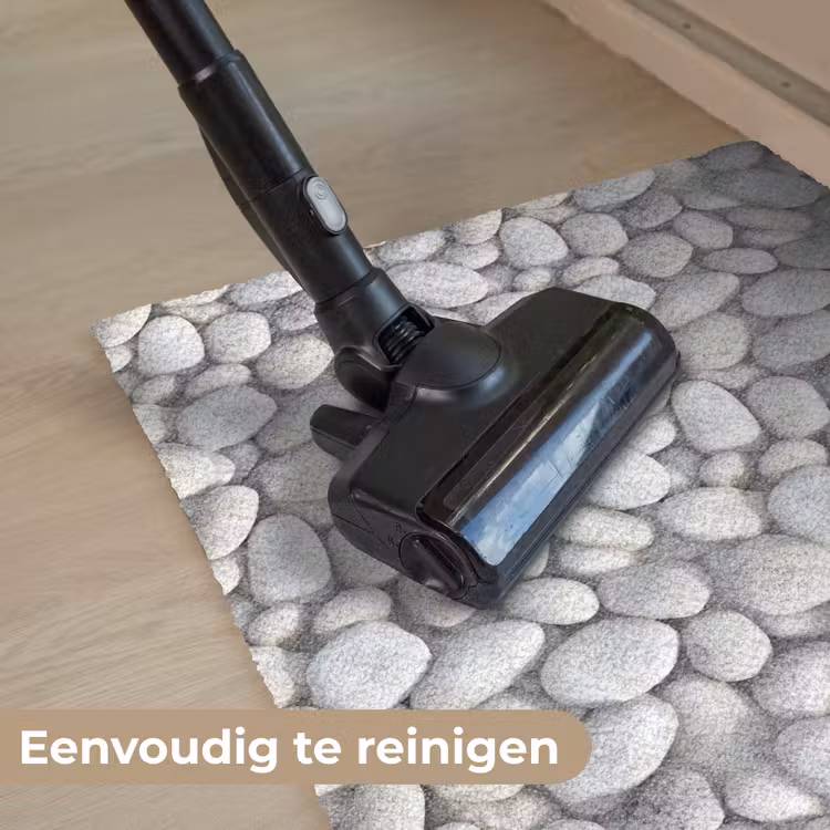 Steentjes - Grijs - Ovaal Deurmat klein 898 -reinigen_NL