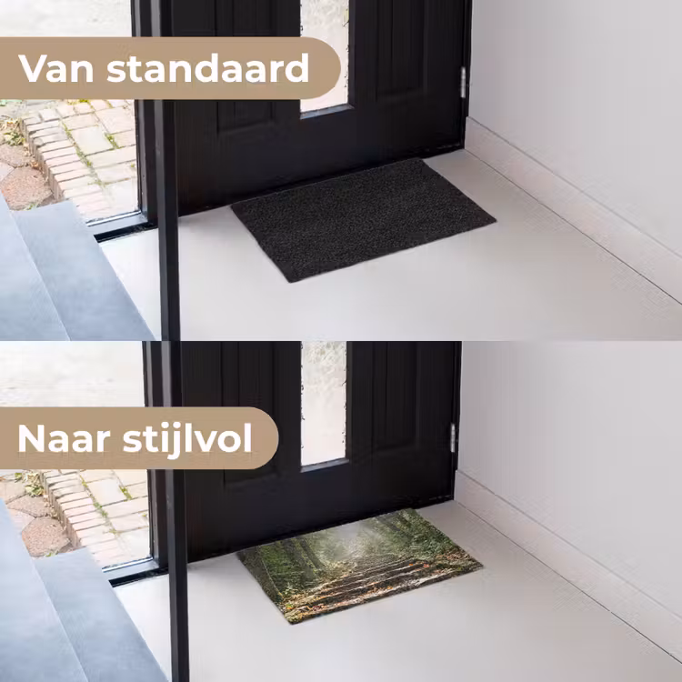 Stenen - Trap - Bos - Natuur Deurmat klein -voor-na_NL