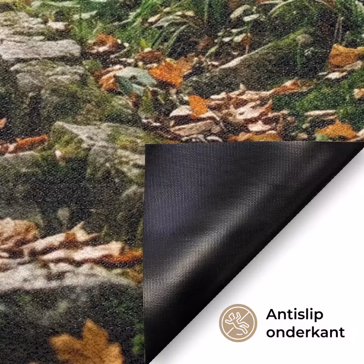 Stenen - Trap - Bos - Natuur Deurmat klein -antislip_NL