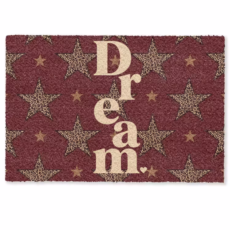Sterren - Luipaardprint - Dream - Bordeaux Deurmat klein -zkaufland3d