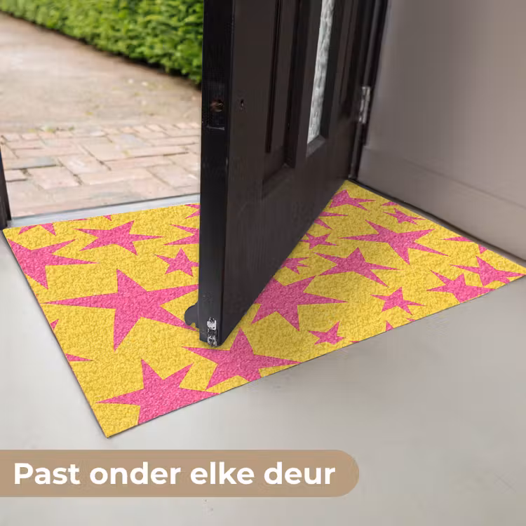 Sterren - Patroon - Roze - Geel Deurmat klein 898 -USP_NL
