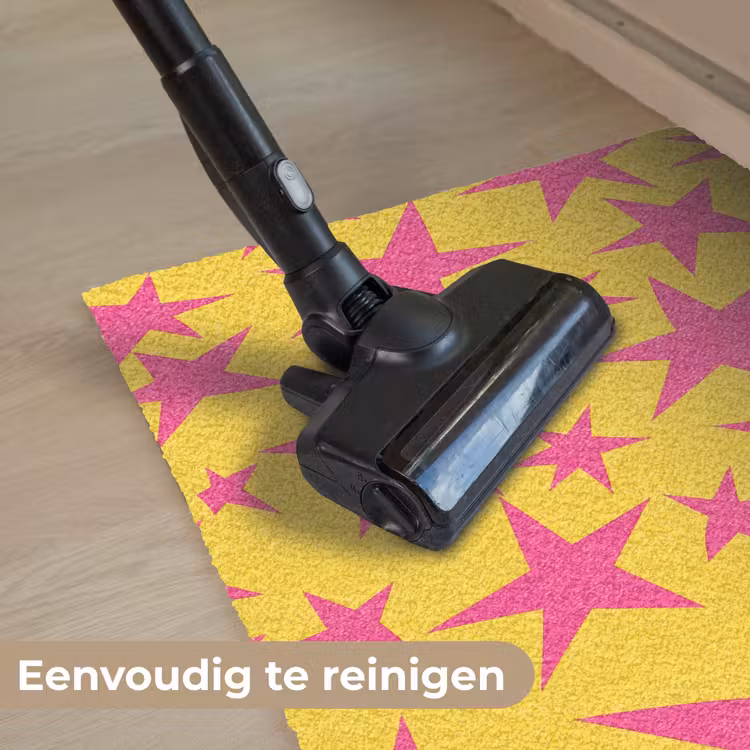 Sterren - Patroon - Roze - Geel Deurmat klein 898 -reinigen_NL