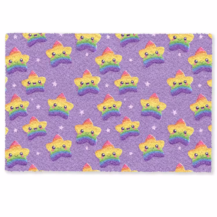 Sterren - Regenboog - Paars Deurmat klein 898 -zkaufland3d
