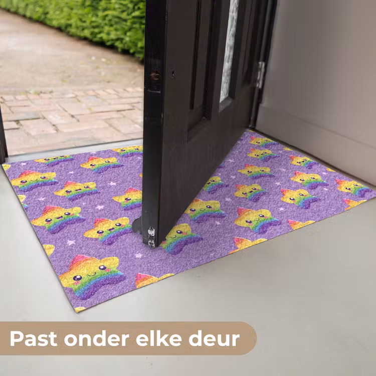 Sterren - Regenboog - Paars Deurmat klein 898 -USP_NL