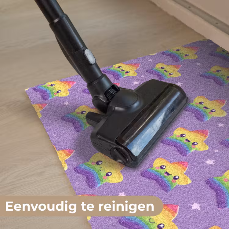 Sterren - Regenboog - Paars Deurmat klein 898 -reinigen_NL