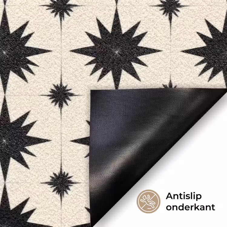 Stervormen - Geometrisch - Zwart Deurmat klein 898 -antislip_NL