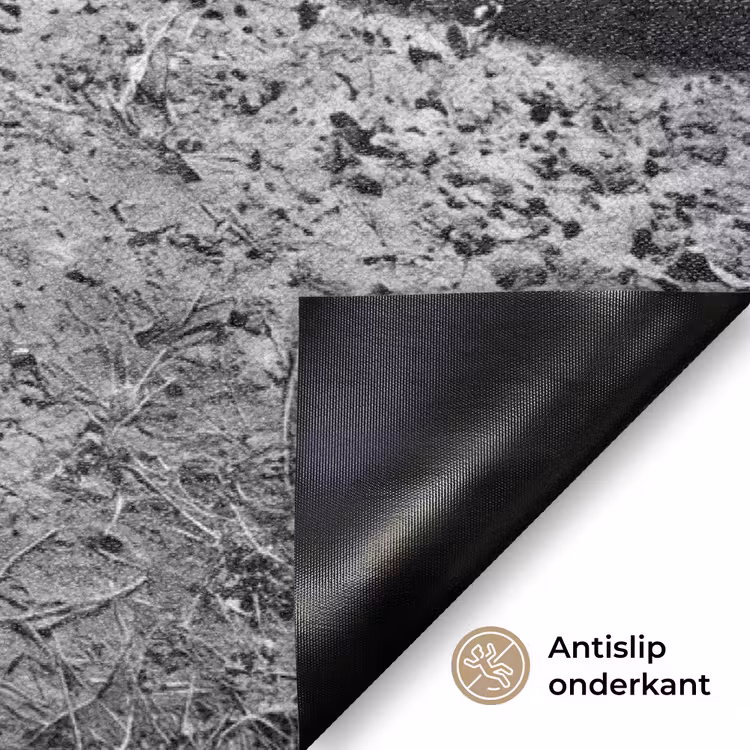 Stier - Schaduw - Dieren - Contrast - Zwart-wit Deurmat klein -antislip_NL