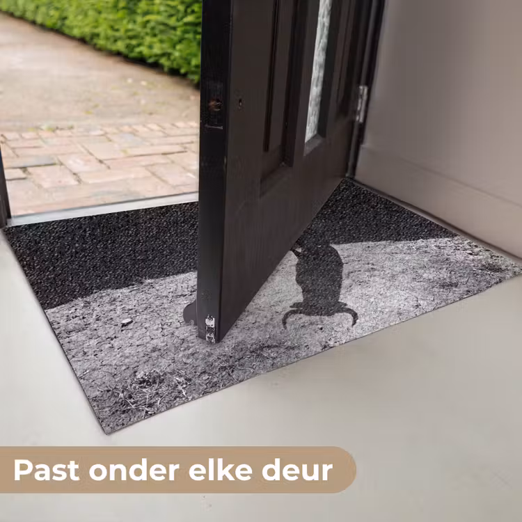Stier - Schaduw - Dieren - Contrast - Zwart-wit Deurmat klein -USP_NL