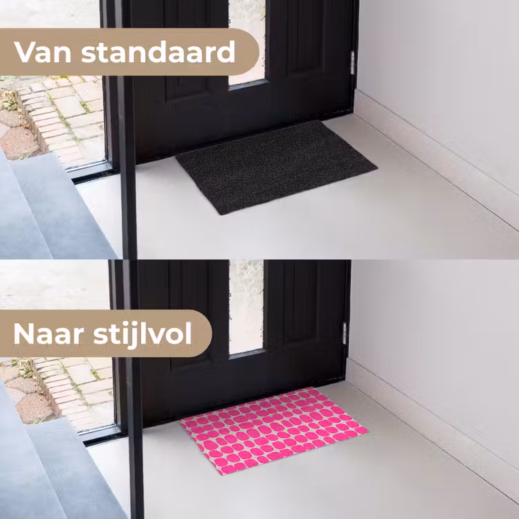 Stippen - Patroon - Roze Deurmat klein 898 -voor-na_NL