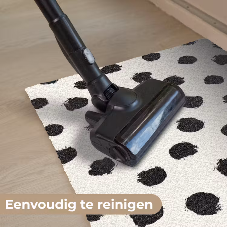 Stippen - Zwart - Wit - Print - Minimalistisch Deurmat klein -reinigen_NL