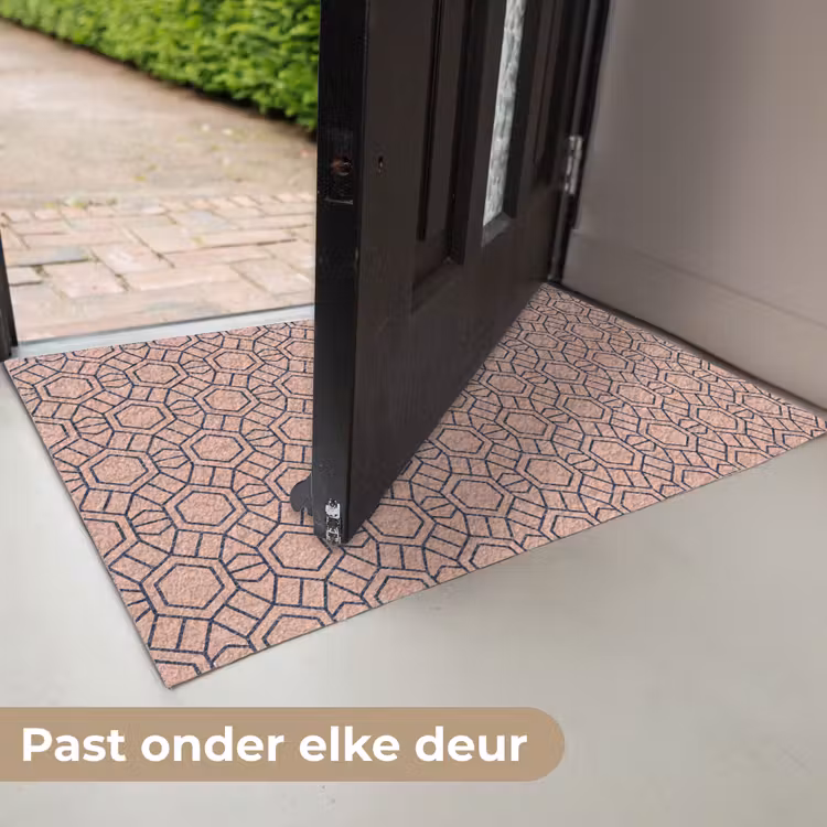 Strak - Patroon - Roze - Donkerblauw Deurmat klein 898 -USP_NL